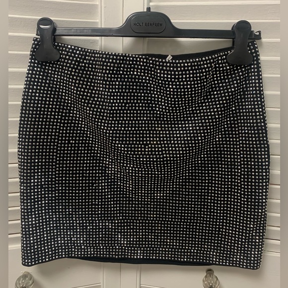 Good American Black and Silver Mini Skirt Size 3 - Picture 3 of 3